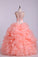 2024 Ball Gown Quinceanera Dresses Straps Beaded Bodice With Bubble Skirt