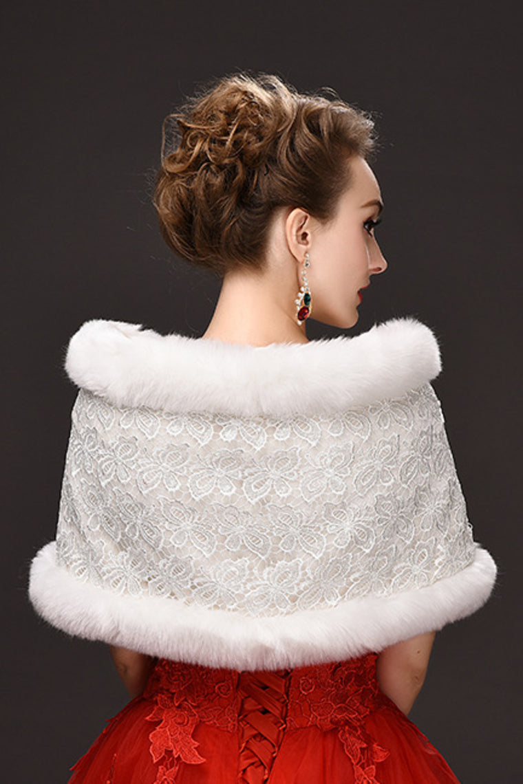 Beautiful White Faux Fur Wedding Wrap