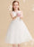 Scoop A-Line Beading/Flower(s) Dress Girl Tea-length Neck With Flower Mariyah Tulle/Lace Flower Girl Dresses Sleeveless -