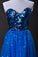 Cheap Prom Dresses Blue  A Line Sweetheart Floor Length Organza Cz