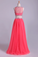 2023 Two-Piece Bateau Beaded Bodice Princess Prom Dress Pick Up Tulle Skirt Floor Length