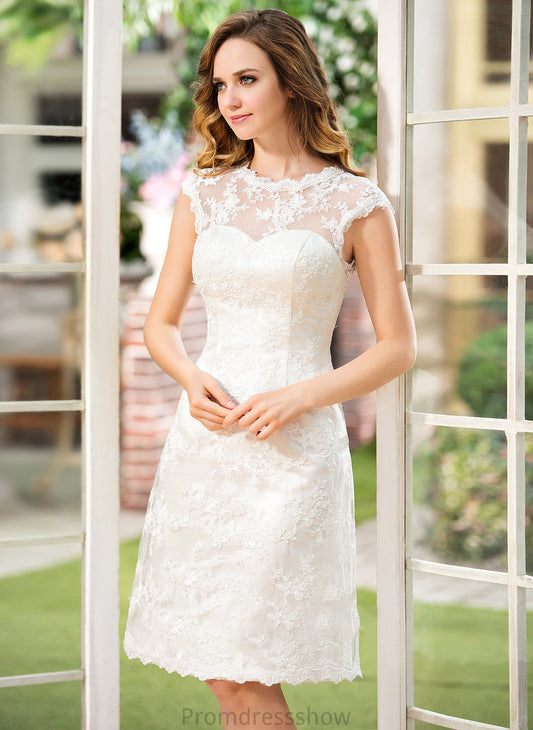 Wedding Knee-Length Satin Aubree Dress Wedding Dresses Lace A-Line