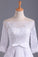 2024 Shiny Wedding Dresses Bateau Half Length Sleeve A Line With Applique