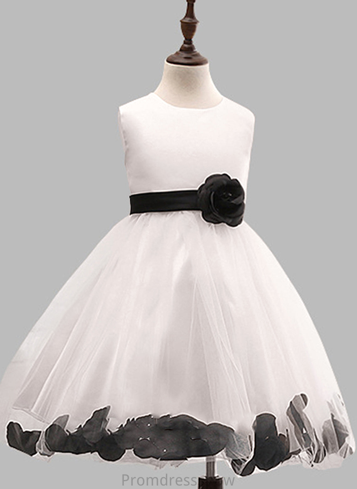 Flower Gown - Cotton LuLu Scoop Dress Girl Flower(s)/Bow(s) With Knee-length Sleeveless Ball Flower Girl Dresses Neck Blends