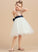 A-Line With Satin/Tulle/Sequined sash) Knee-length - Flower Flower Girl Dresses Girl Neck Sequins/Bow(s) Scoop Amiah Dress (Undetachable Sleeveless
