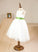 Neck Flower Dress Sash Knee-length Sleeveless Gown Scoop Lucinda With - Ball Tulle Flower Girl Dresses Girl