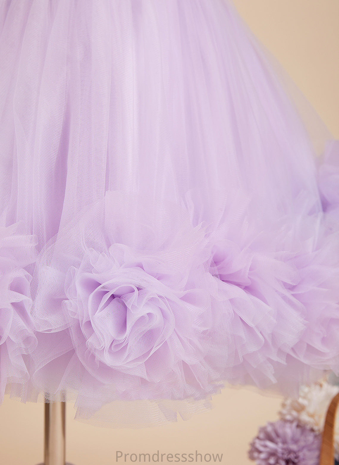 Dress Scoop With Ball-Gown/Princess Neck Flower(s)/Sequins - Flower Girl Dresses Noemi Sleeveless Flower Knee-length Satin/Tulle Girl