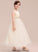 Ankle-length Flower Girl Dresses - With Neck Satin/Tulle Dress Scoop Regan A-Line Beading Sleeveless Girl Flower