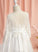 Lace/V - Scoop Flower Girl Sleeves Flower Girl Dresses Ball-Gown/Princess Floor-length Satin Long Neck With Dress Ansley Back