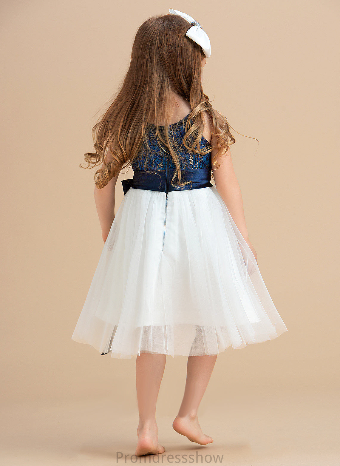 Dress Girl Destiney Flower Scoop A-Line - Flower Girl Dresses Neck Knee-length Sleeveless Tulle/Lace