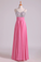 2023 Prom Dresses A Line V Neck Chiffon With Beading/Sequins Sleeveless Floor Length