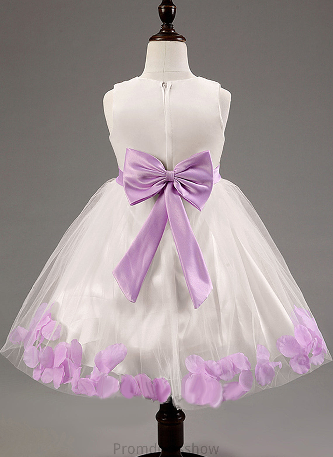 Flower Gown - Cotton LuLu Scoop Dress Girl Flower(s)/Bow(s) With Knee-length Sleeveless Ball Flower Girl Dresses Neck Blends