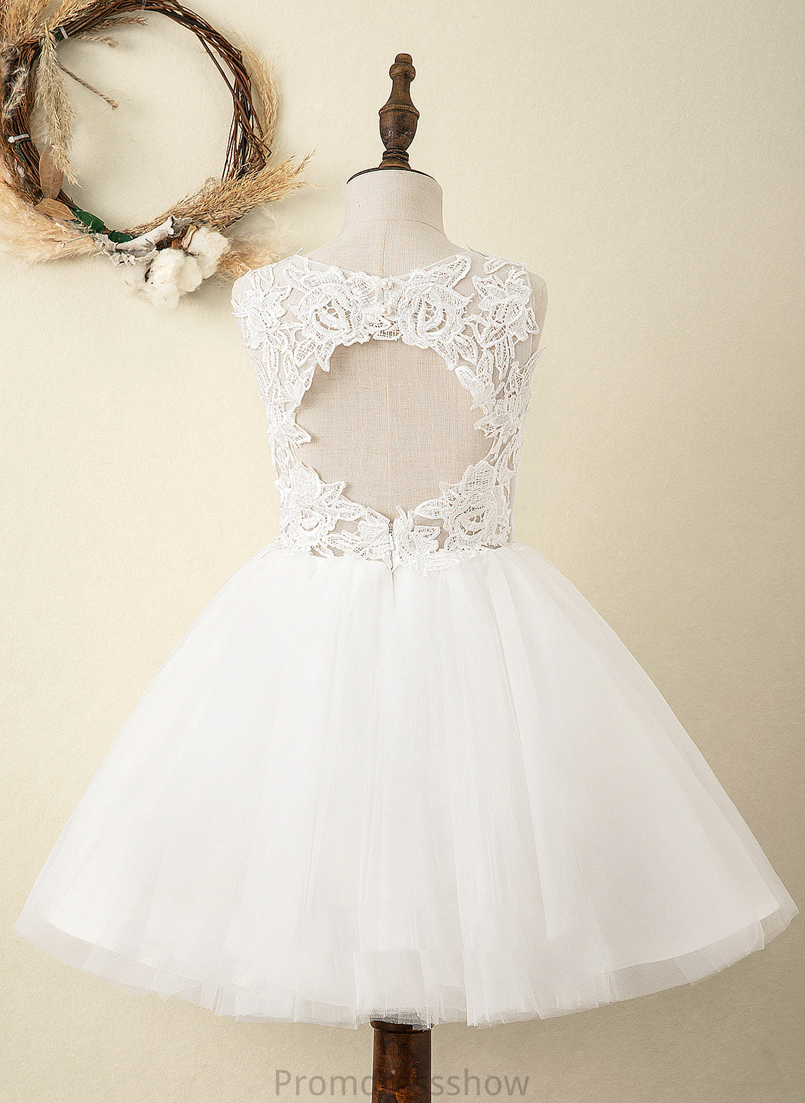Dress A-Line Sleeveless Tulle/Lace Scoop Flower Flower Girl Dresses - Neck Nevaeh Knee-length Girl