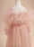 - Long Tulle Girl Dress Off-the-Shoulder Flower Flower Girl Dresses Floor-length With Juliette Ruffles/Sash/Beading A-Line Sleeves