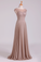 2024 Bateau A-Line Prom Dresses Chiffon Floor-Length With Beads And Applique