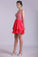 2024 Homecoming Dresses A Line Halter Short/Mini Chiffon With Beading & Sequins
