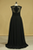 2023 Plus Size Black Evening Dresses A Line Scoop Cap Sleeves Chiffon With Applique And Beads