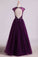 2024 Prom Dress Scoop A Line/Princess Open Back Tulle With Beads