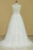 2024 Plus Size V-Neck Wedding Dresses A-Line Court Train Tulle With Applique & Belt Covered Button