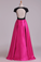 2024 Evening Dress Open Back V-Neck Short Sleeve A-Line Satin Black Bodice Floor-Length