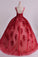 2024 Sexy Bateau A-Line Prom Gown Sweep Train With Beads And Applique Burgundy