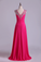 2024 Graceful Beaded&Ruffled Prom Dress V Neck Chiffon Floor Length