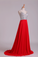 2023 Prom Dress V-Neck A-Line Beaded Tulle Bodice Sweep Train Chiffon