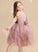 Feather/Flower(s) Tulle Ball-Gown/Princess Flower Girl Dresses Dress Knee-length - Girl Flower Sleeveless Cherish With Scalloped Neck