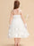 With Dress Flower Girl Dresses Beading A-Line Sleeveless Girl Tea-length Isabell Satin/Tulle - Straps Flower