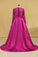 2024 Hot Plus Size Prom Dresses Scoop A Line Satin Long Sleeves With Pocket
