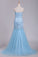 2023 Sweetheart Mermaid Prom Dresses Beaded Bodice Tulle Sweep Train