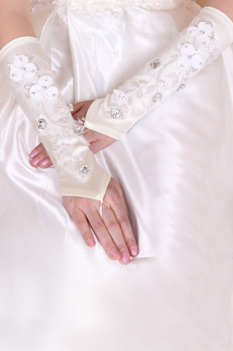 2024 Elastic Satin Elbow Length Bridal Gloves #ST0096