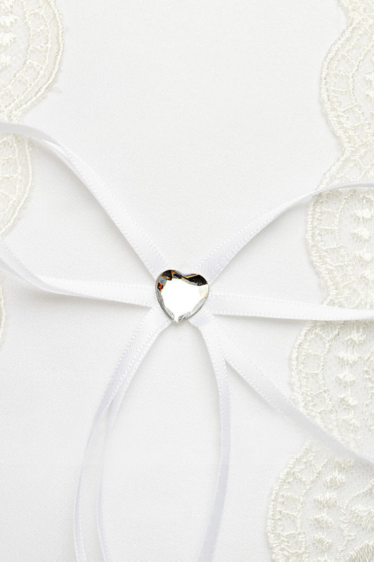 Lovely Ring Pillow Satin With Pearl/Lace