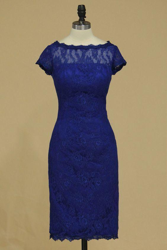 Mermaid Short Kyleigh Royal Blue Homecoming Dresses Lace With HC10410