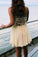 Up Back Short Lace Homecoming Dresses Ayana Yellow HC10431