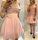 Spaghetti Straps Short With Ruffles Pink Homecoming Dresses Zion A Line HC1047