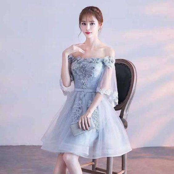 Homecoming Dresses Cassidy Lace Tulle Applique Formal Dress HC11099
