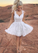 Cute Yoselin Homecoming Dresses Lace V Neck Short White HC11741