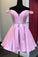 Pink Miriam Homecoming Dresses Beaded Waist Off The Shoulder HC11793
