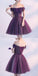Purple Tea-Length With Lace Camille Homecoming Dresses Up Back HC128