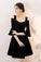 Black Short Aline Laylah Homecoming Dresses With Bell Sleeves HC13319