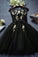 Black Scoop A Line Alma Homecoming Dresses Tulle With Applique HC13890