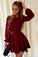 A-Line Long Sleeve Yazmin Homecoming Dresses Burgundy HC1582