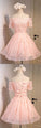 Off-The-Shoulder Short Tulle With Flowers Homecoming Dresses Pam HC169