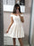 Homecoming Dresses Satin Janiah White Short Dress White HC1722