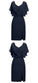 Chiffon Ansley Homecoming Dresses Sheath V-Neck Short Navy Blue HC17287