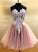 Tulle Short Kelly Pink Homecoming Dresses Lace Dress HC1742