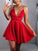 Deep V Backless Pleated Slip Aria Homecoming Dresses Party HC1836