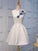 Unique Holly Lace Homecoming Dresses White Applique Cheap Short HC19715