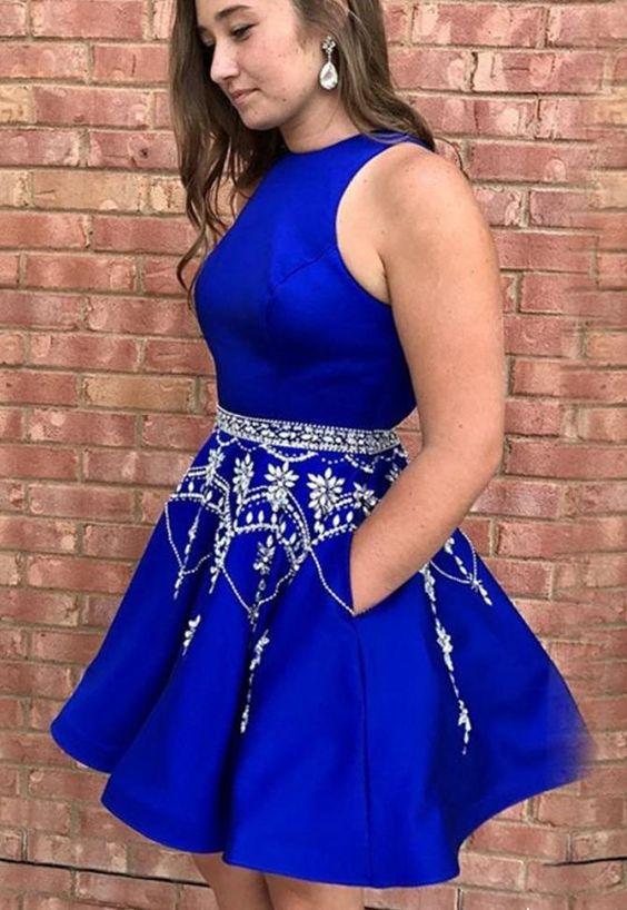 Gianna Homecoming Dresses Royal Blue With Pockets Hoco Dresses HC217